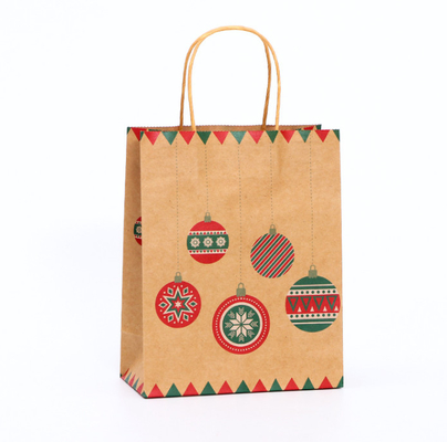 300GSM Kraft Paper Carrying Shopping Bags Gravure Printing With Handles