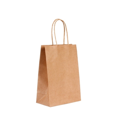 Recyclable Gravure Carrying Shopping Bags Varnishing Takeaway Food Kraft Paper Bag