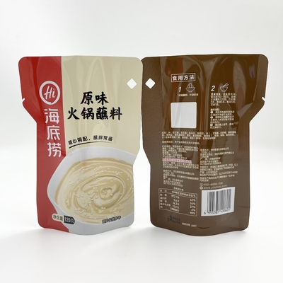 Aluminum stand up liquid sauce packaging pouch can be cooked high temperature puncture resistant